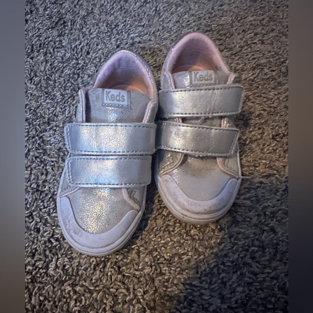 Keds Kids Metallic Gold Velcro Sneakers